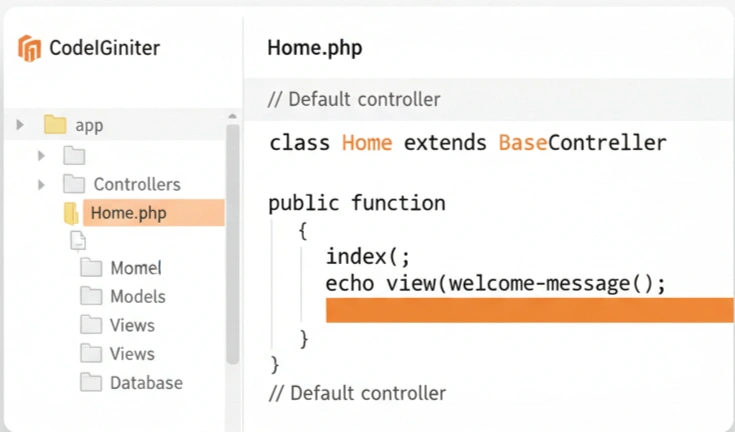 CodeIgniter framework lightweight structure