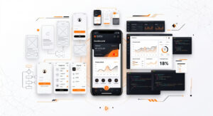 Mobile app development cost in Texas showing app screens UI design and pricing concept