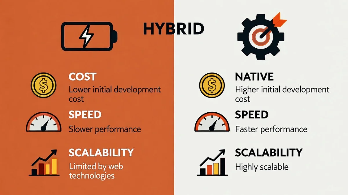Hybrid vs Native Apps Comparison Chart 