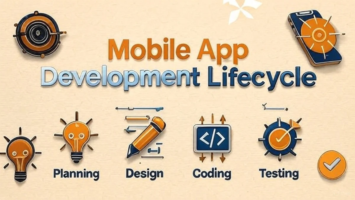 Flowchart showing the planning and analysis process in mobile app development.