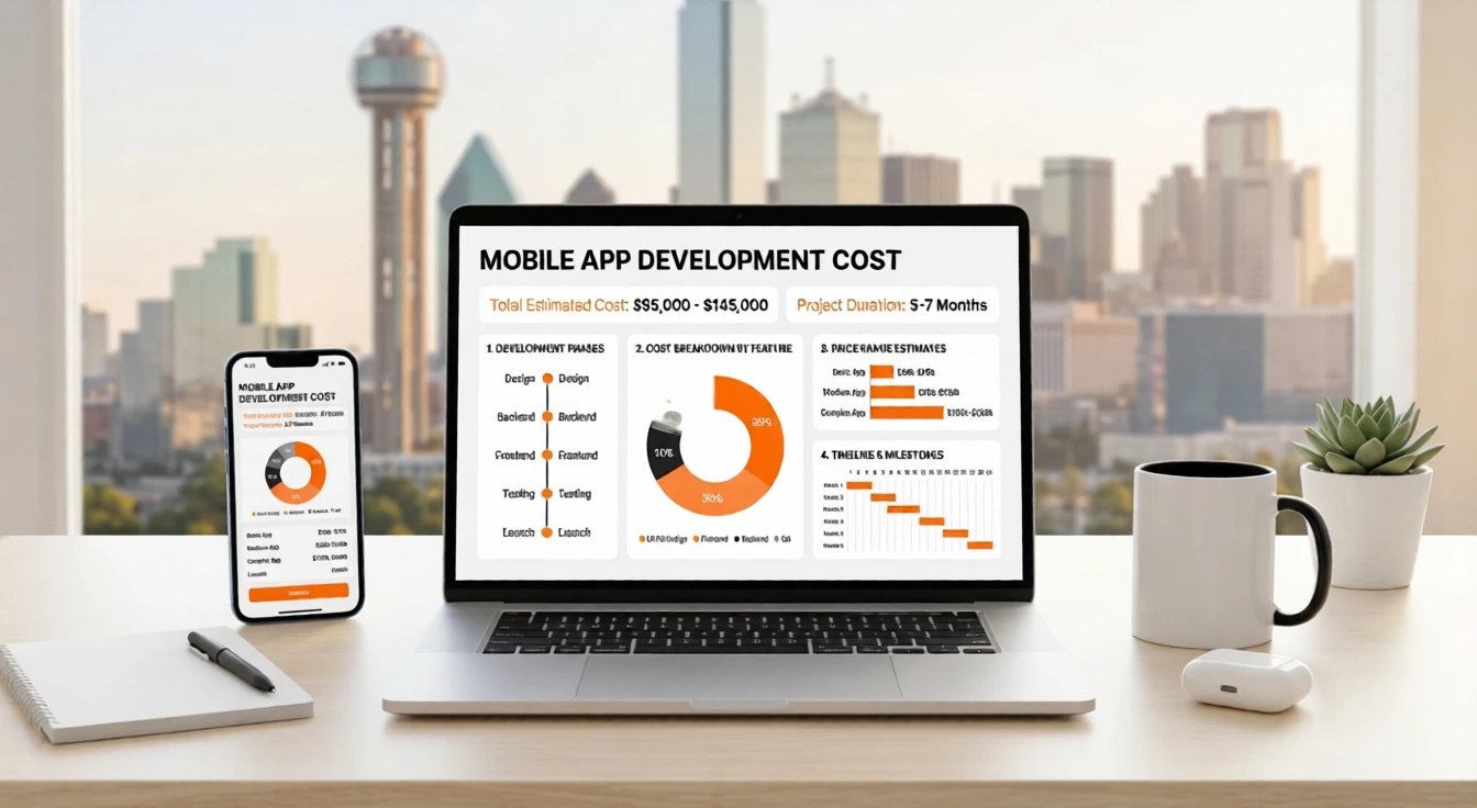 Mobile app developers and designers collaborating on UI UX and code in a modern workspace