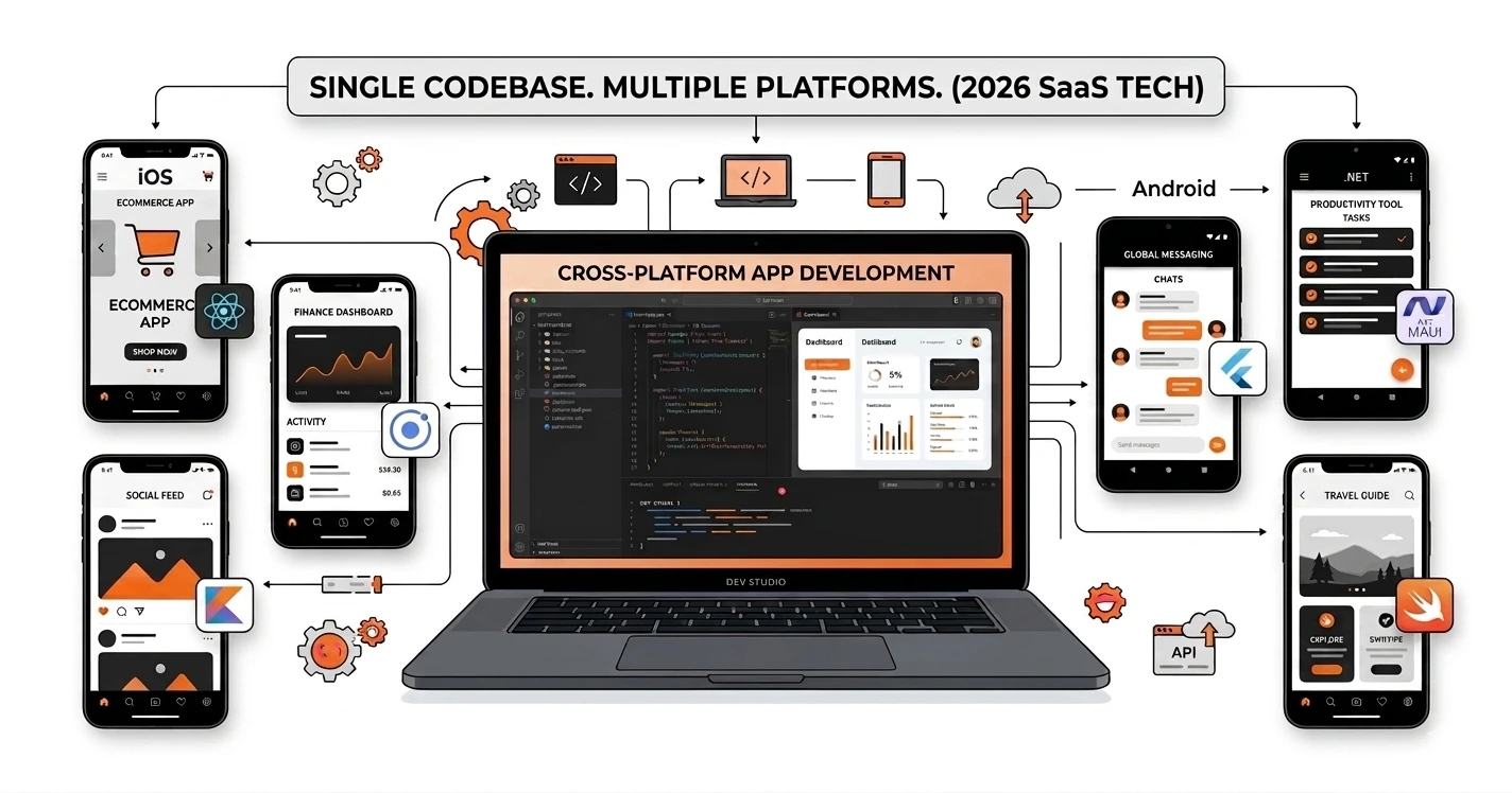 top cross-platform app development frameworks 2026 comparison illustration